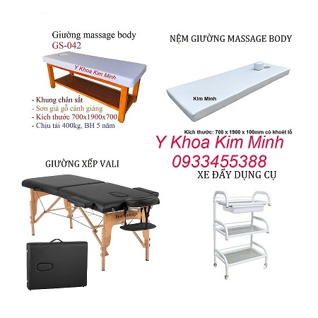 Giường thẩm mỹ spa inox gỗ bán tại Tp.HCM, sản xuất giường ghế massage