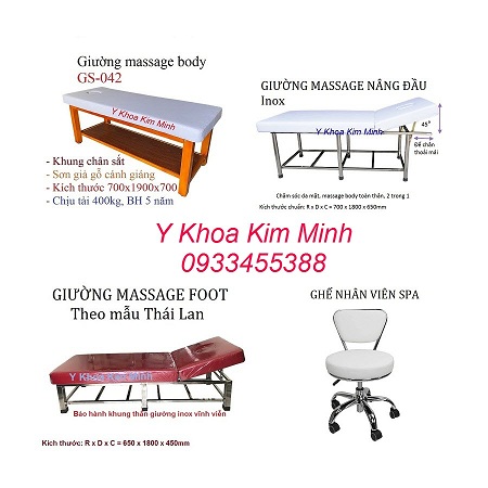 Giường ghế massage thẩm mỹ, sản xuất cung cấp giá sỉ ỏ Y Khoa Kim Minh