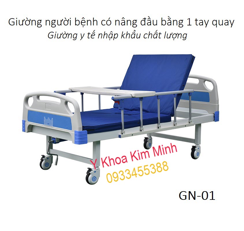 Giường bệnh nhân nằm tại nhà 1 tay quay GN-01