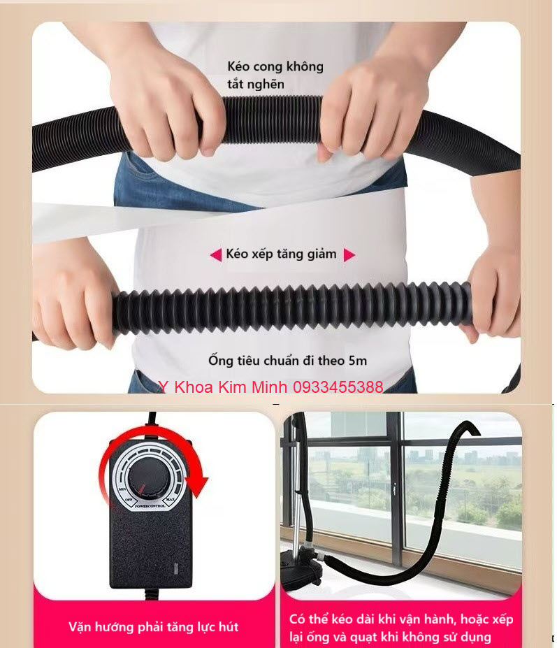 Giá treo xông nhang ngải cứu có ống hút khói và quạt