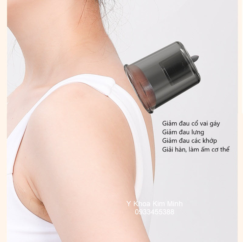 Dùng máy giác hơi mini giúp làm giảm đau cổ vai gay, giảm tê tay, giác hơi thắt lưng giảm đau lưng, giác hơi các khớp giảm đau khớp