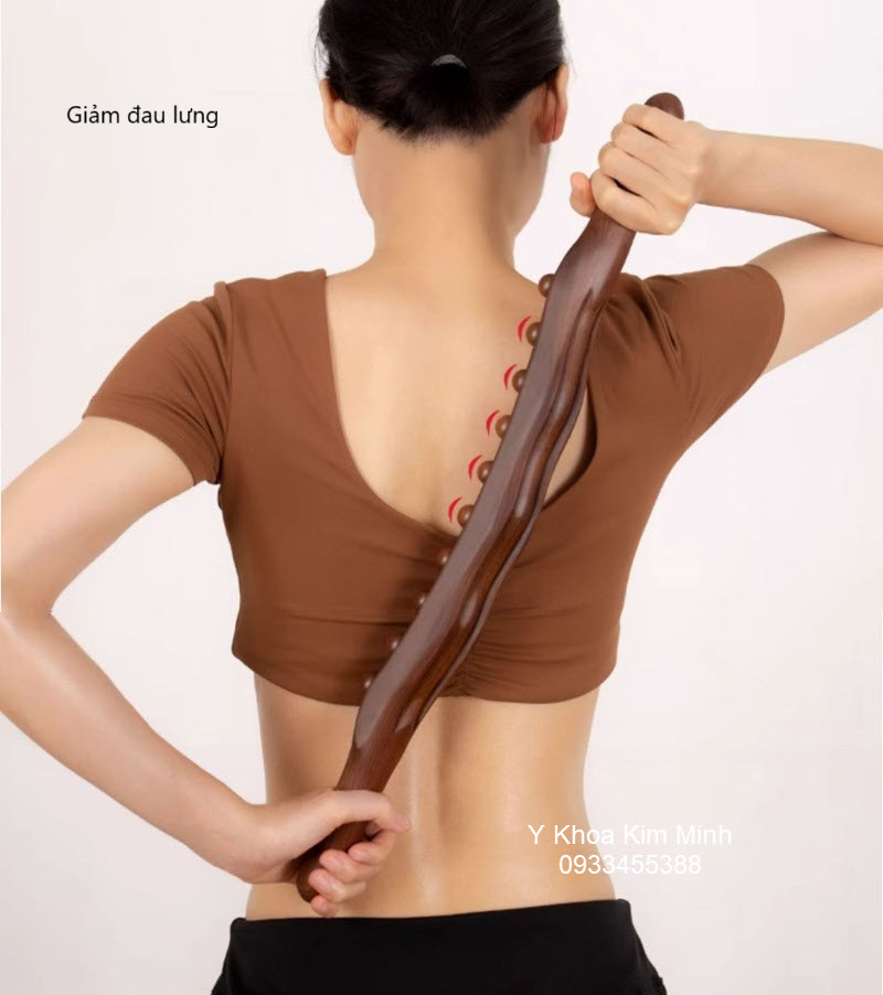 Giảm đau lưng bằng cây lăn gỗ 3 hàng 31 hạt CL-65