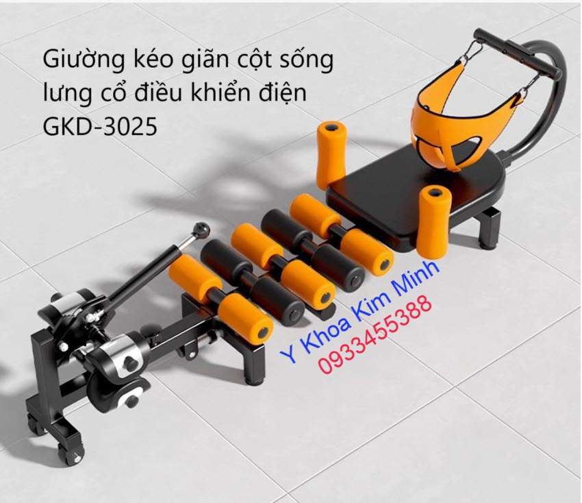Giường kéo giãn cột sống lưng cổ điều kiển điện GKD-3025