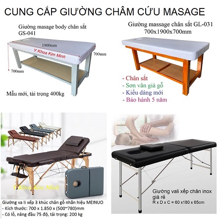 Giường massage trị liệu, giường xếp vali giá rẻ bán ở Y Khoa Kim Minh