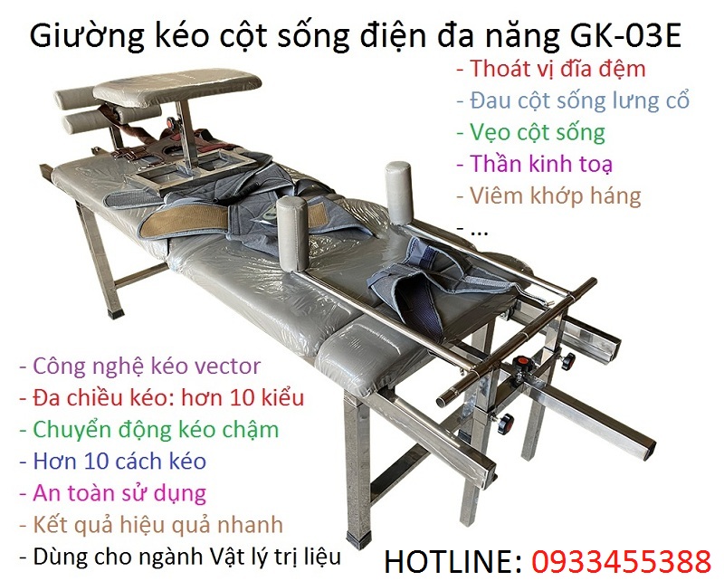 Giường cột sống điện GK-03E sản xuất tại Tp.HCM - Y khoa Kim Minh