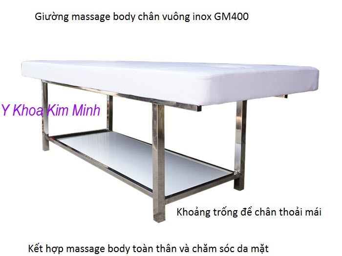 Giuong massage body inox chan vuong san xuat ban tai Tp Ho Chi Minh - Y Khoa Kim Minh