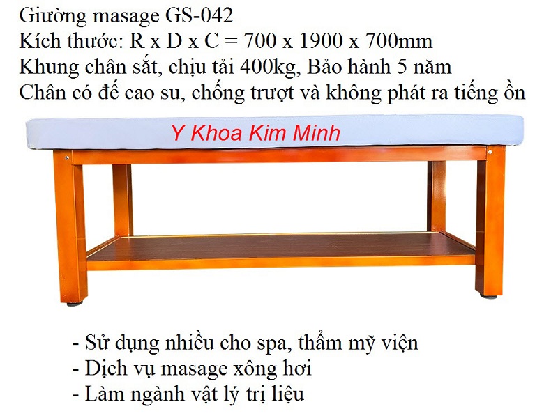 GS-042 là loại giường masage body, sự lựa chọn hàng đầu hiện nay của các dịch vụ chăm sóc da - Y khoa Kim Minh