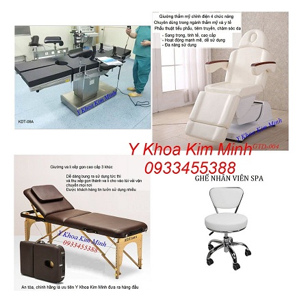 Giường phẫu thuật y tế, giường tiêm filler, giường massage gỗ inox bán ở Y Khoa Kim Minh