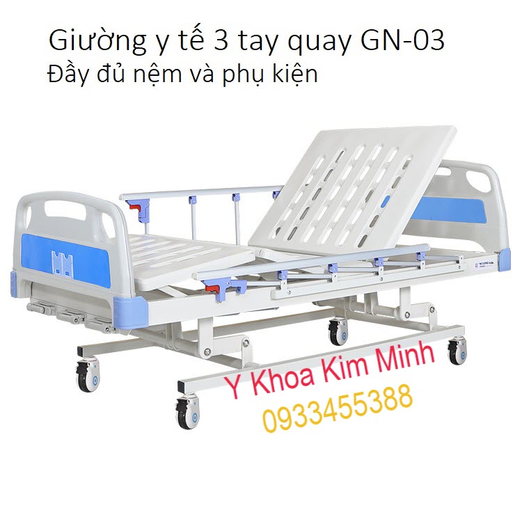 Giường y tế nằm cho người bệnh tại nhà 3 tay quay GN-03