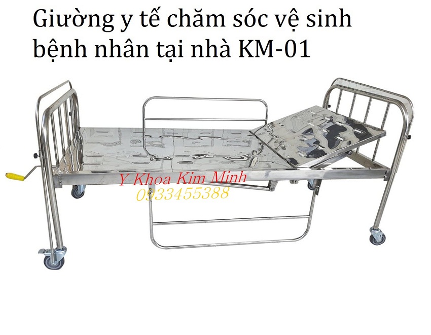 Giường chăm sóc người bệnh tại nhà có tay quay nâng đầu lưng KM-01