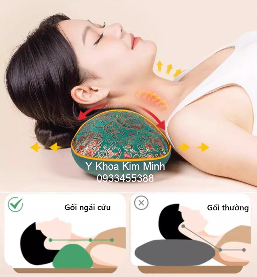 Gối ngải cứu cho người đau cột sống cổ, thoát vị đĩa đệm cổ