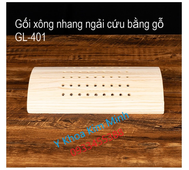 Hình ảnh gối xông nhang ngải cứu nóng bằng gỗ GL-401 Y Khoa Kim Minh