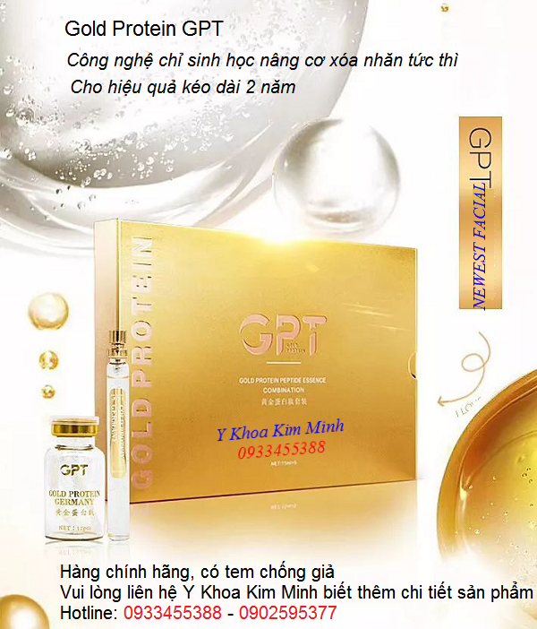 Gold Protein GPT, công nghệ xóa nhăn nâng cơ tức thì - Y Khoa Kim Minh Chỉ xóa nhăn nâng cơ da mặt tức thì GPT - Y khoa Kim Minh