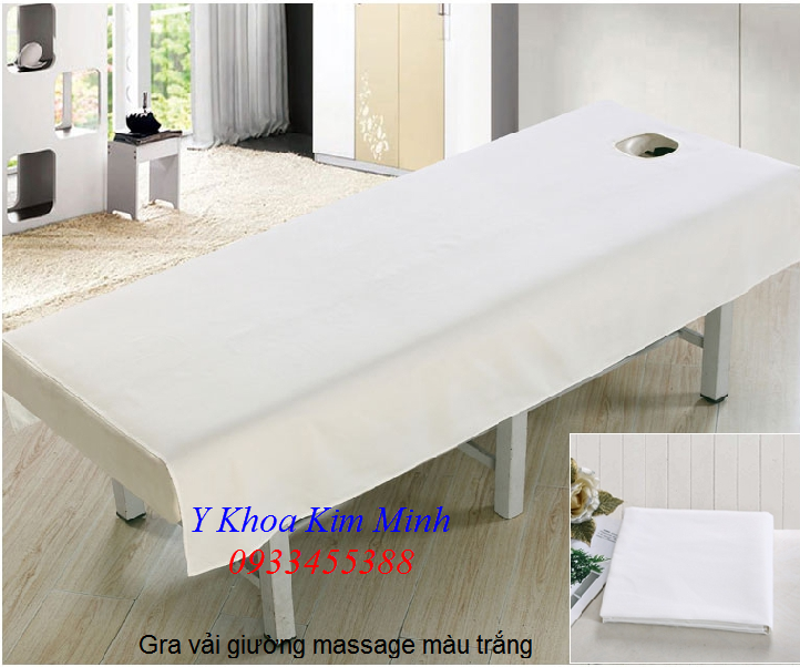 Grap vải giường massage spa màu trắng bán tại Tp Hồ Chí Minh - Y khoa Kim Minh 0933455388
