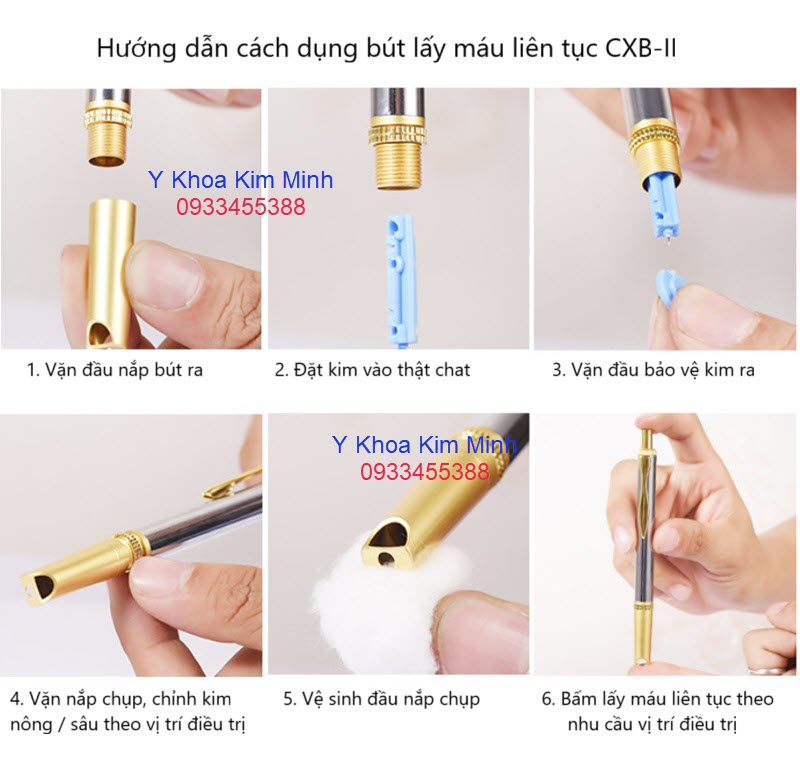 Hướng dẫn sử dụng bút bấm lấy máu liên tục CXB-II