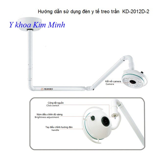 Hướng dẫn cách dùng đèn y tế treo trần 12 bóng led 36W KD-2012D-2 - Y Khoa Kim Minh