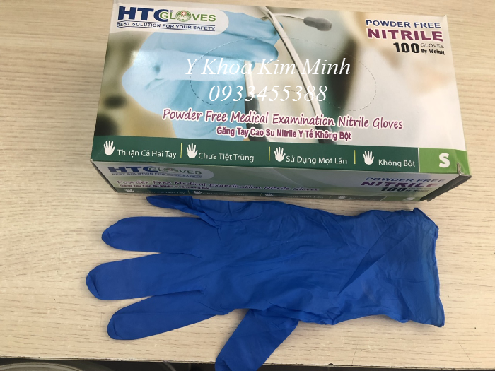 Găng tay y tế không bột Nitrile HTC Gloves nhập khẩu Mã Lai - Y Khoa Kim Minh