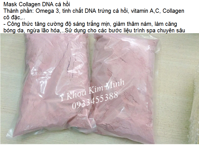 Bột mặt nạ đắp trắng sáng da giảm thâm nám, Mask Collagen DNA cá hồi - Y Khoa Kim Minh