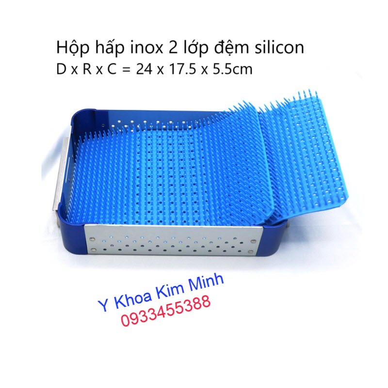 Hộp hấp chữ nhật inox D x R x C = 24 x 17.5 x 5.5cm