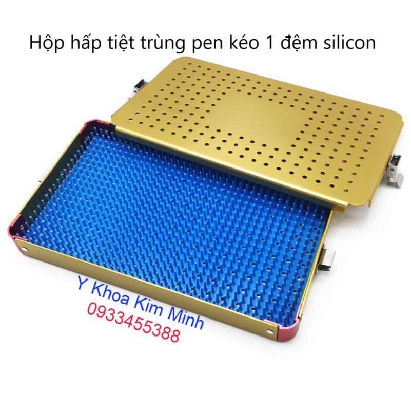 Hộp hấp pen kéo tiệt trùng 1 lớp đệm silicon