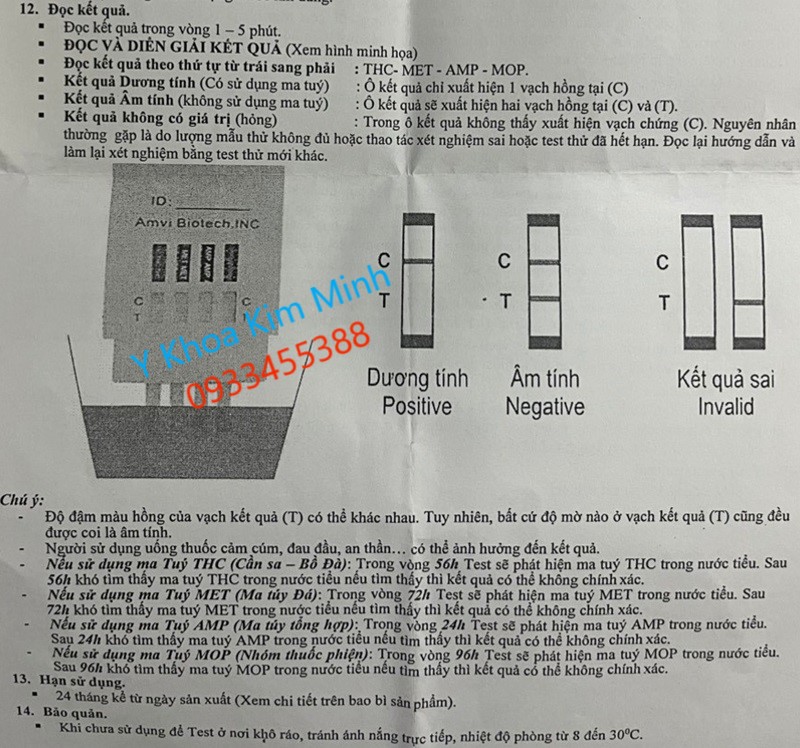 Hướng dẫn cách đọc que test xét nghiệm ma túy đá tổng hợp Amvi