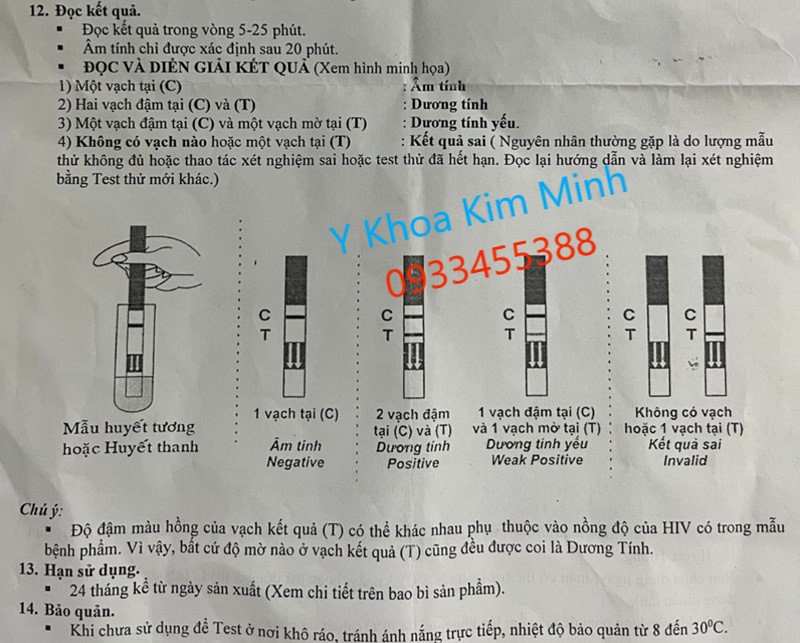 Hướng dẫn đọc kết quả xét nghiệm que test HIV