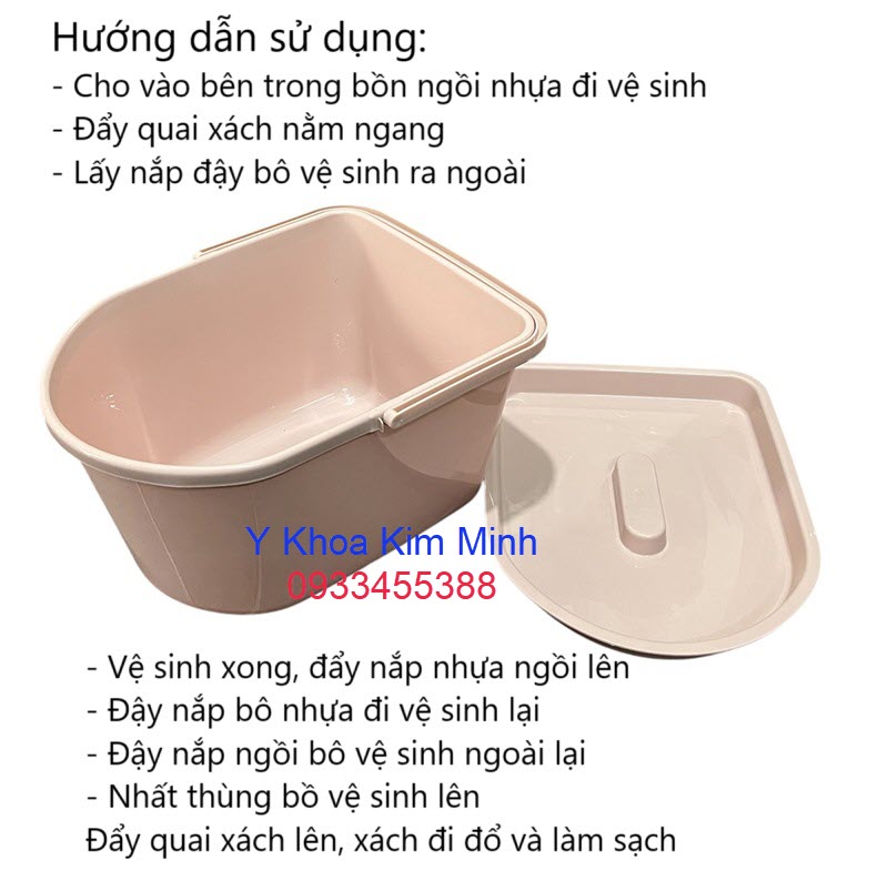 Hướng dẫn cách dùng bô di động bằng nhựa chăm sóc vệ sinh bệnh nhân tại giường