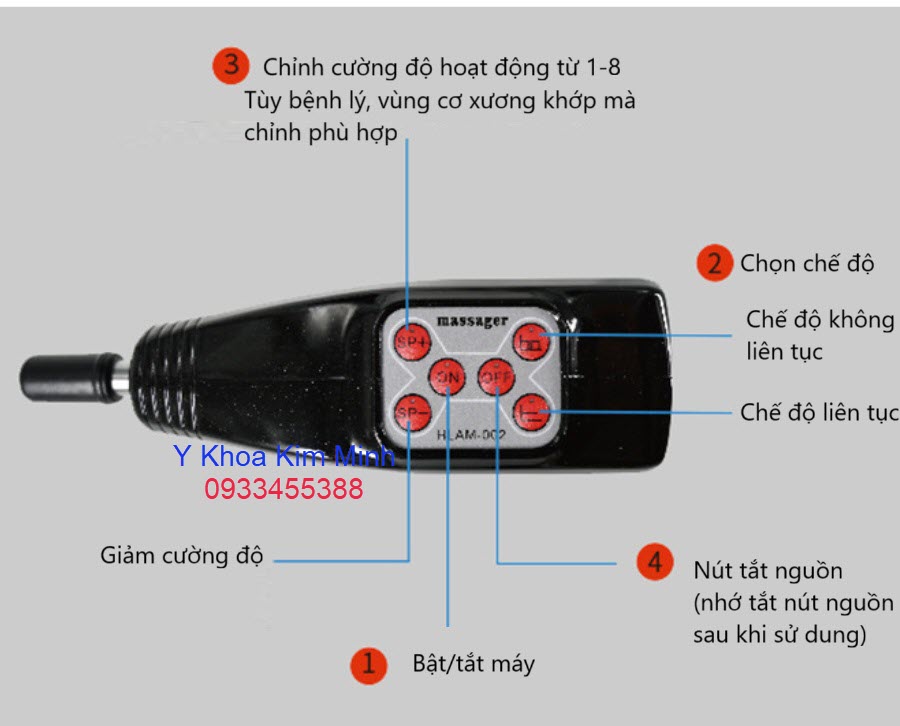 Hướng dẫn sử dụng máy massage trị liệu cơ xương khớp HLAM002 16 đầu