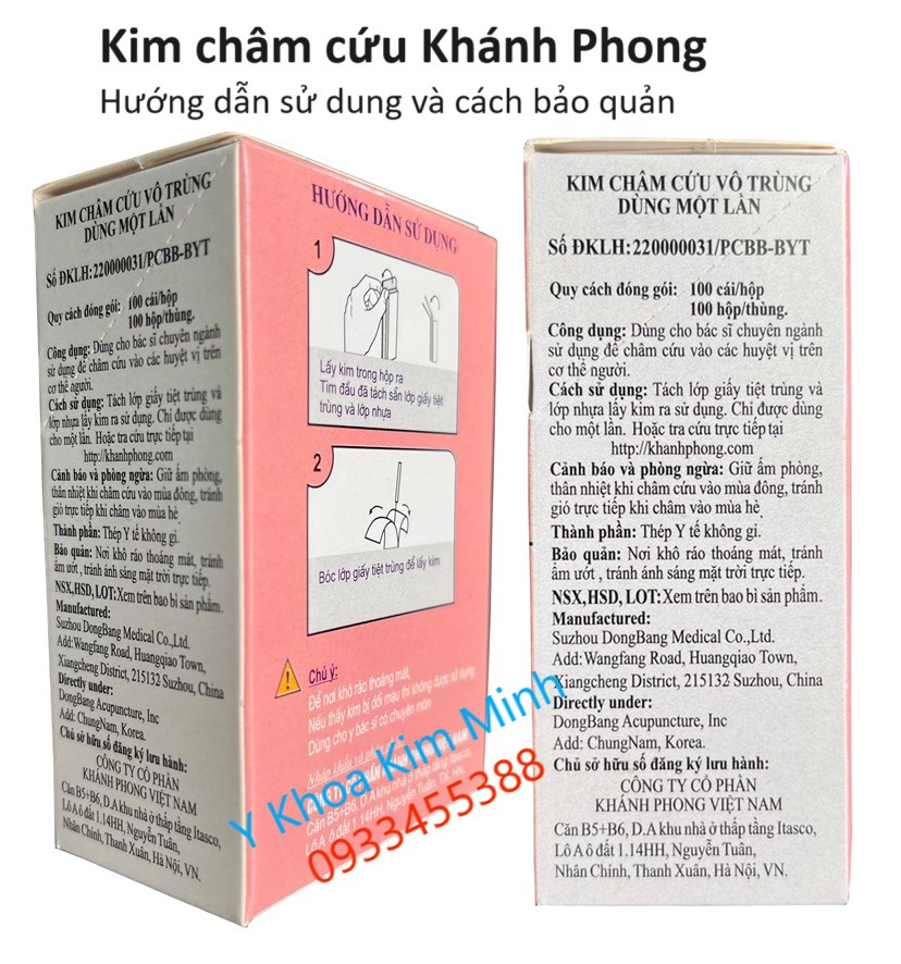 Hướng dẫn sử dụng và cách bảo quản kim châm cứu khánh phong Việt Nam