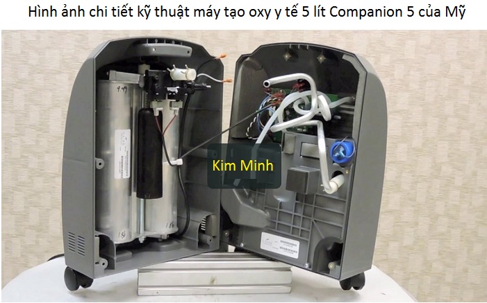 Hình ảnh, thông số kỹ thuật, hướng dãn sử dụng máy tạo oxy y tế 5 lít nhập Mỹ - Y khoa Kim Minh