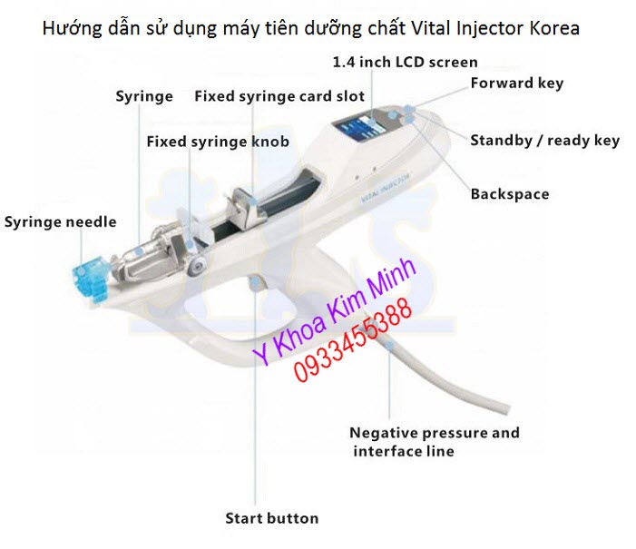 Hướng dẫn sử dụng máy tiêm dưỡng chất Hàn Quốc Vital Injector - Y khoa Kim Minh