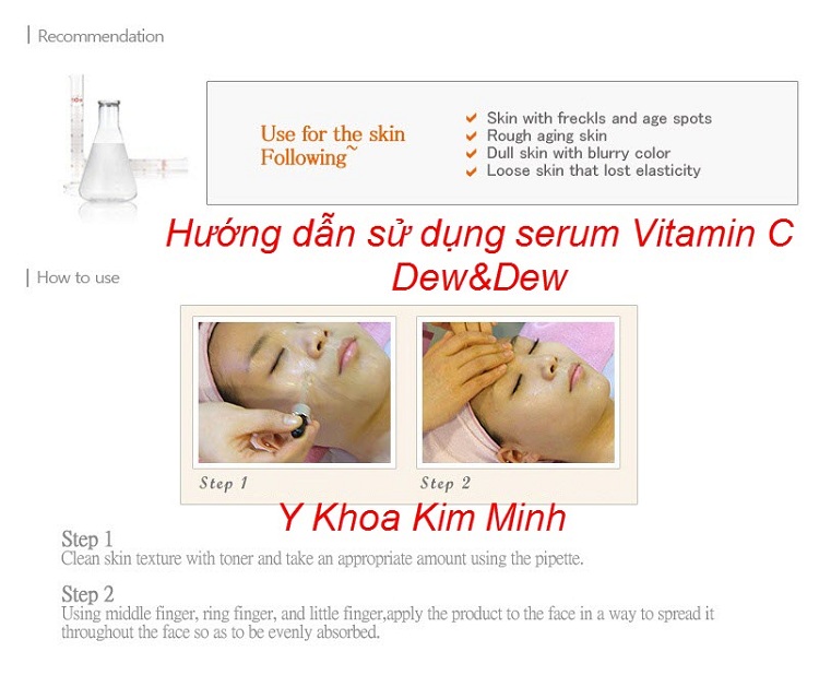 Hướng dẫn cách sử dụng hiệu quả làm trắng da cho chị em phụ nữ với serum vitamin C Dew&Dew