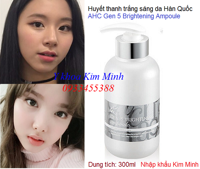 Huyết thanh dưỡng trắng da đa năng Hàn Quốc - Y khoa Kim Minh Huyết thanh dưỡng trắng da Hàn Quốc AHC Gen 5 Brightening Ampoule 300ml - Y khoa Kim Minh
