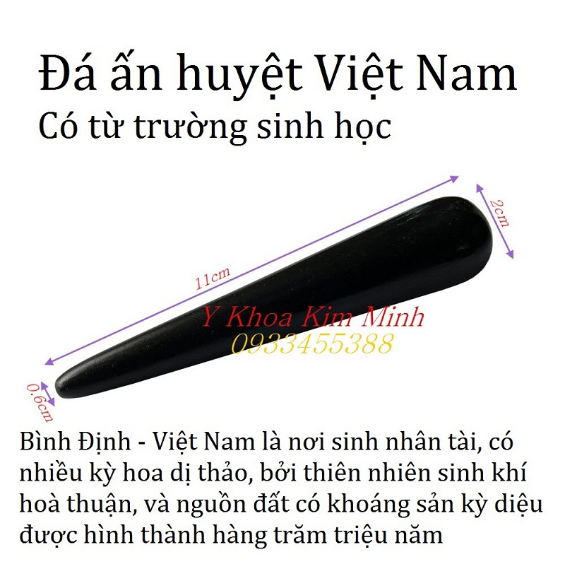 Đá án huyệt đao Việt Nam là loại đá thiên nhiên, có từ trường đã đươc kiểm chứng lâm sàng