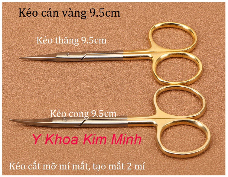 Kéo y tế cán vàng dài 9.5cm công nghệ Hàn Quốc