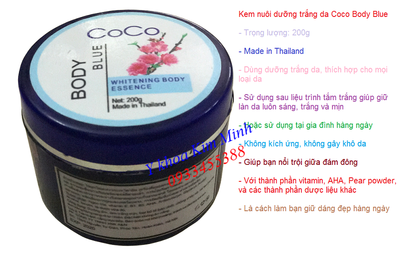 Noi ban gia si kem duong trang da Coco Body Blue - Y Khoa Kim Minh 0933455388