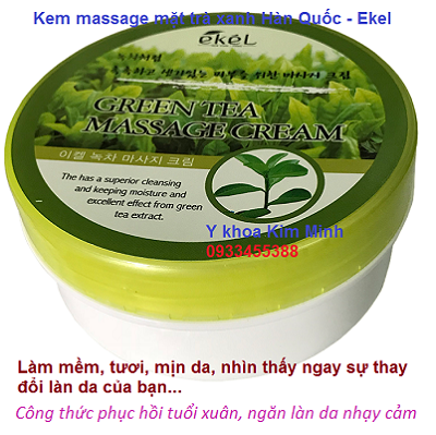 Kem massage mặt tra xanh Hàn Quốc nhãn hiệu Ekel - Y Khoa Kim Minh