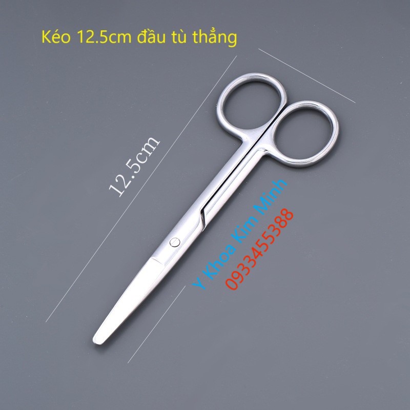 Kéo y tế 12.5cm đầu tù thẳng