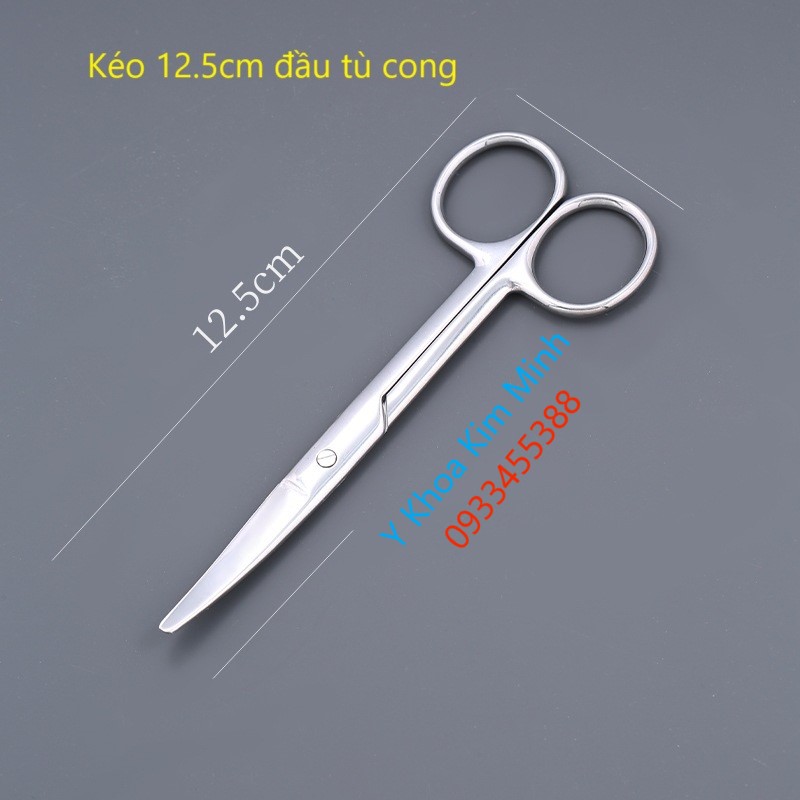 Kéo y tế 12.5cm đầu tù cong