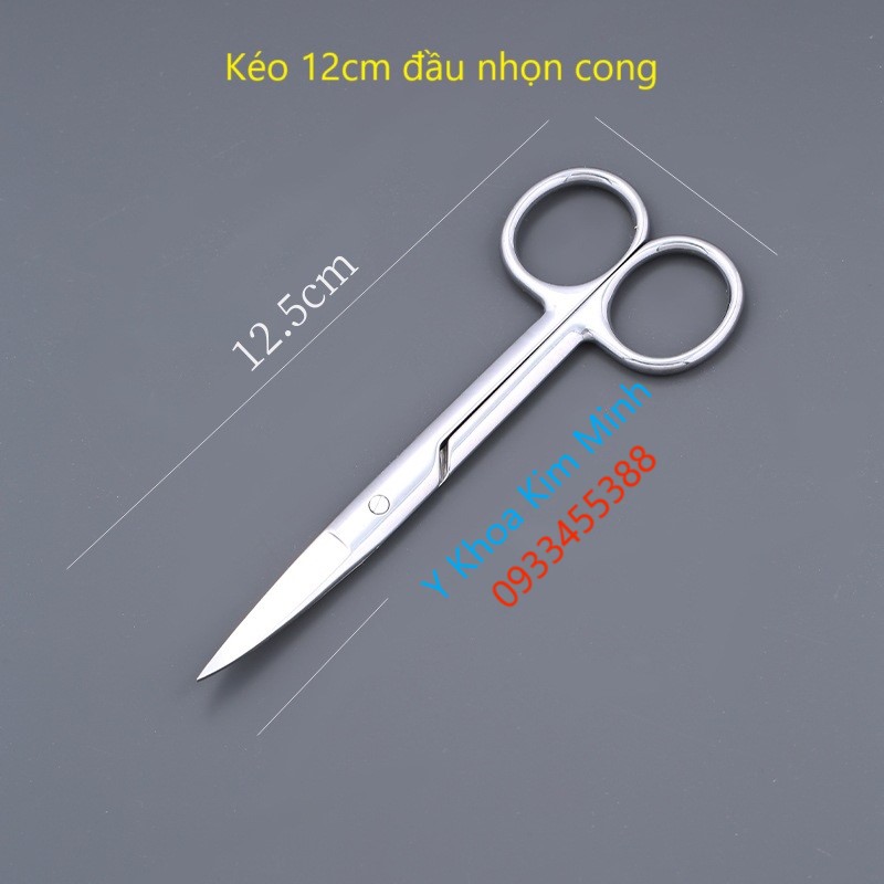 Kéo đầu nhọn cong 12cm dùng cho y tế