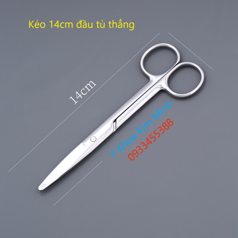 Kéo y tế 14cm đầu tù thẳng