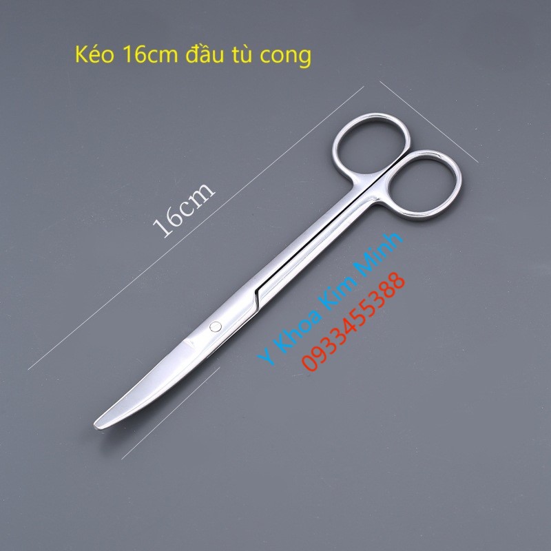 Kéo y tế 16cm đầu tù cong