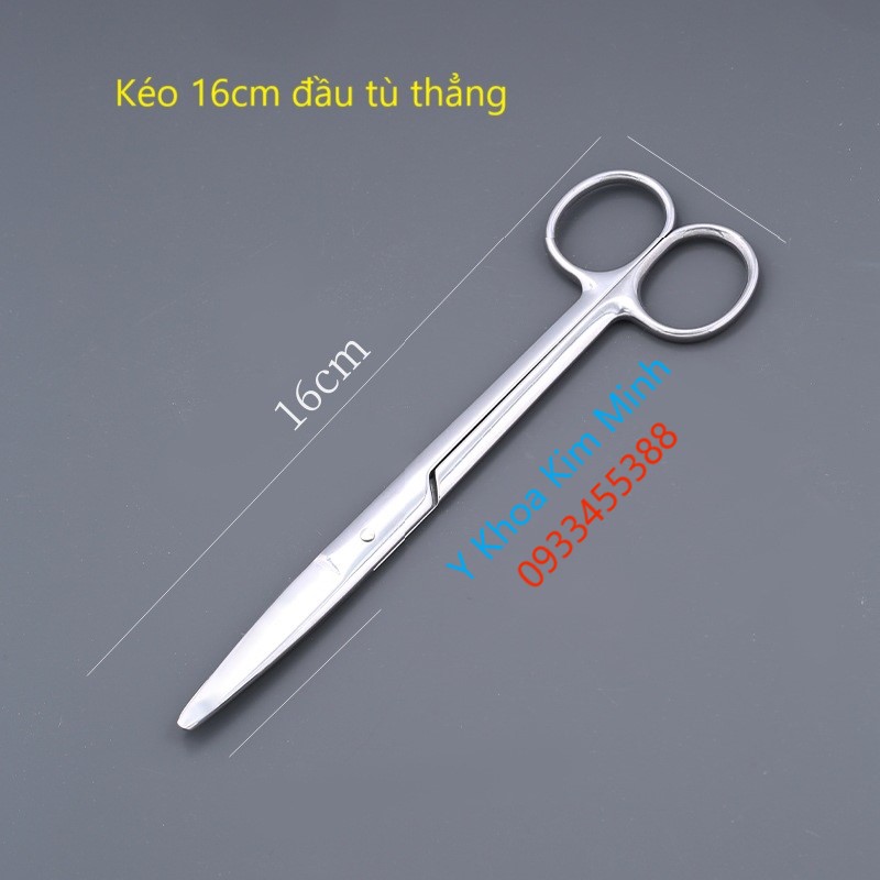 Kéo y tế 16cm đầu tù mũi thẳng