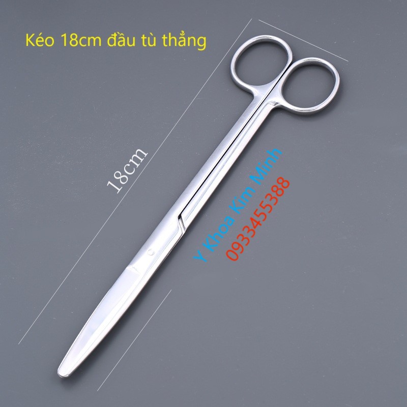 Kéo y tế 18cm đầu tù mũi thẳng