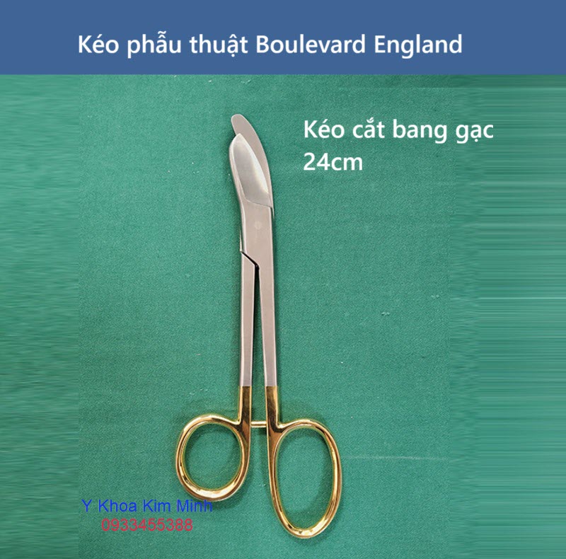 Kéo phẫu thuật y tế 24cm là loại kéo cắt băng gạc sử dụng tháo băng bó xương khớp và cắt băng bó