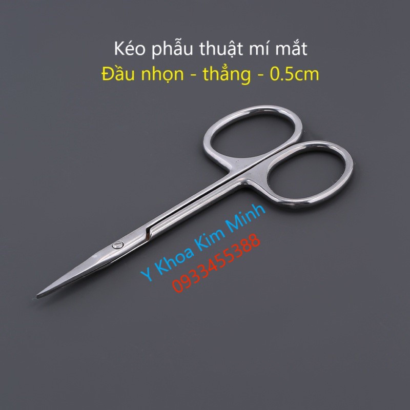 Kéo phẫu thẩm mỹ mí mắt 9.5cm đầu nhọn thẳng