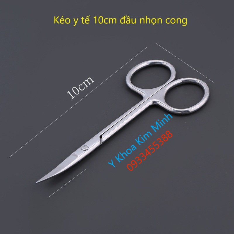 Kéo y tế 10cm đầu nhọn mũi cong