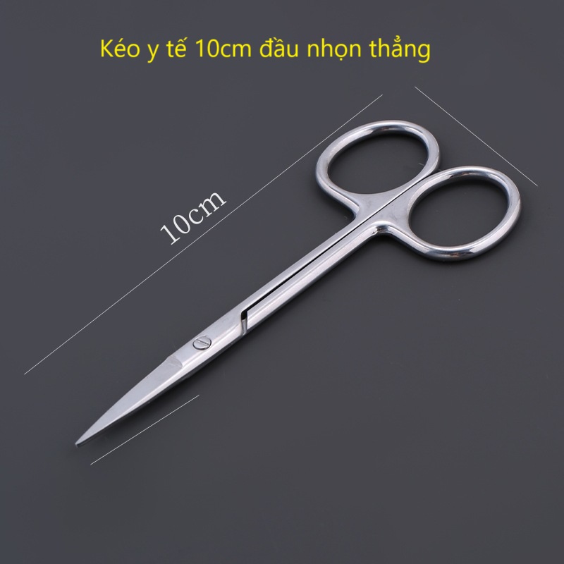 Kéo y tế 10cm đầu nhọn mũi thẳng