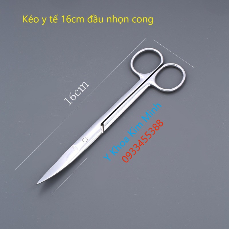 Kéo y tế 16cm đầu nhọn cong