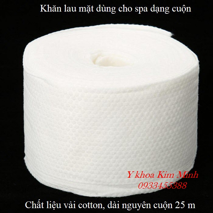 Khăn lau mặt vải cotton dạng cuộn dùng cho spa thẩm mỹ viện - Y Khoa Kim Minh
